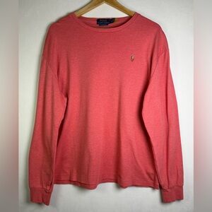 Polo Ralph Lauren Men’s Classic Fit Long Sleeve Tee Shirt Heathered Red Sz L
